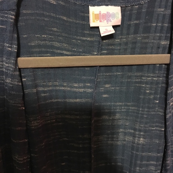 LuLaRoe Small Lindsay - Blue Sweater Material - Picture 2 of 3